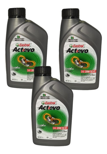 Aceite Castrol 20w50 Actevo Part  Semi-sintético  3 Bidones