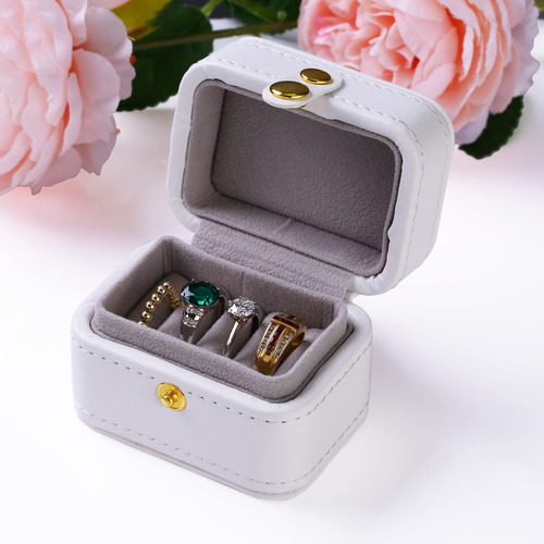 Neopai Joyero Viaje Para 4 Anillo Mujer Hombr Caja Blanco