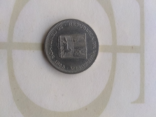 Moneda De 50 Céntimos Un Real Venezolano Año 1965
