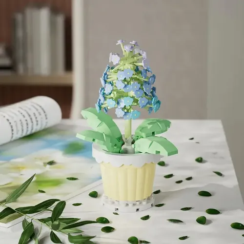 Set De 2 Flores Para Armar En Bloques - Decoración Elegante