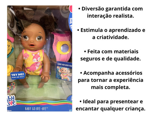 Boneca Baby Alive Hora Do Passeio Negra Faz Xixi Interativa