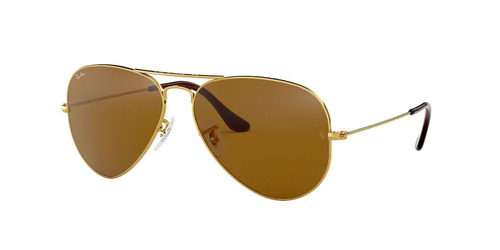 Lente Sol Ray Ban Aviador Dorado Marrón Unisex