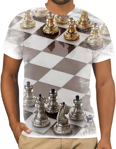 Camiseta Blusa Xadrez Jogo, Chess Checkmate, Xeque-mate Barata 05