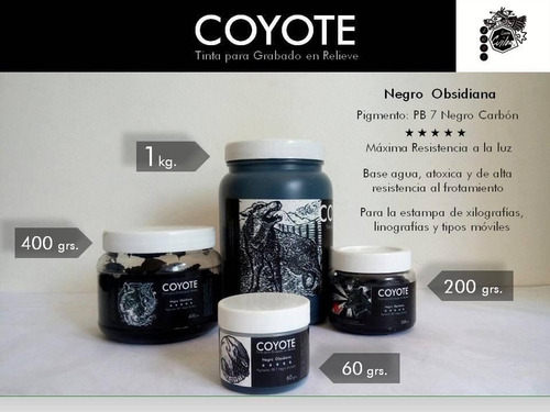 Imagen 3 de 3 de Tinta Coyote Para Grabado, Presentación 1 Kilo