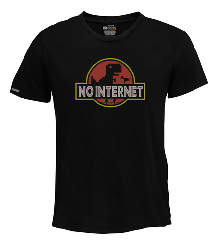 Camiseta No Internet Diseño Dinosaurio Hombre Bto