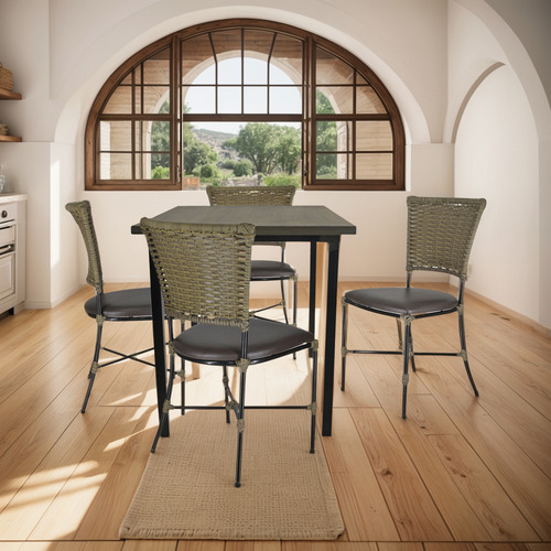 Conjunto Mesa E 4 Cadeiras Gramado Para Área Gourmet