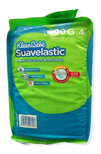 Pañales Kleenbebé Suavelastic 94 Unidades Etapa 4 Unisex