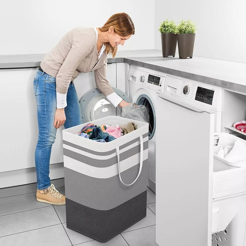 Cesto Grande Para Ropa Sucia Y Lavandería Plegable 3piezas 75l