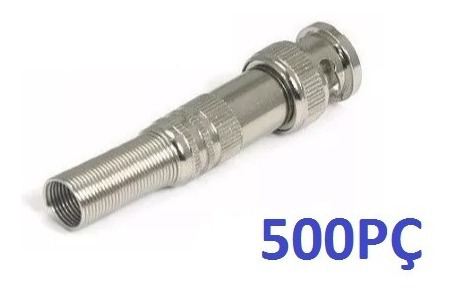 Kit 500 Conectores Bnc Macho De Mola Com Parafuso 4mm Cftv