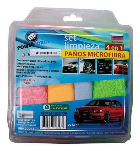 Set De 4 Paños Multiuso Para El Vehículo. Hogar Limpieza