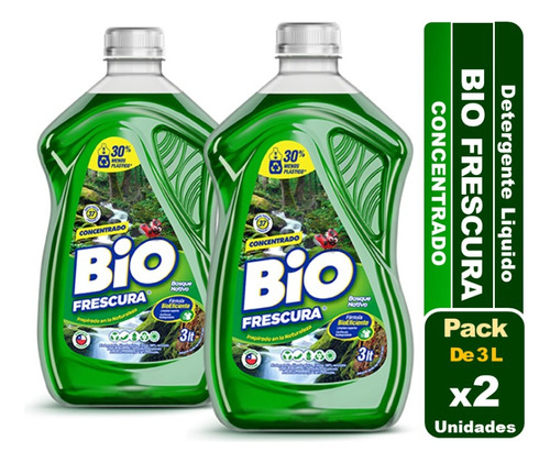 Detergente Liquido Bio Frescura 3 Lts Pack De 2 Unidades