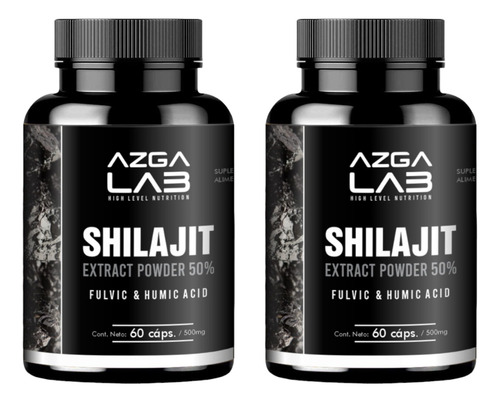 Shilajit Extract Powder 50% Paquete De 2 Frascos Sabor Sin Sabor