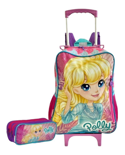 Mochila Infantil Rodinhas Grande Polly 19m Sestini Estojo 