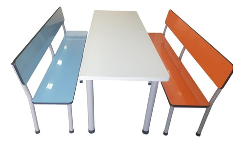 Mesa Refeitório Infantil Com Encosto