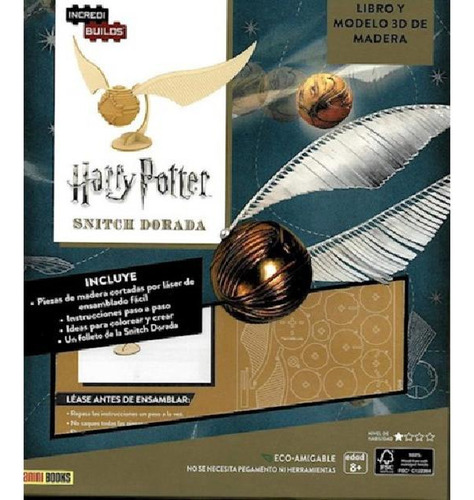 Libro - Libro Incredibuilds Harry Potter  Snitch Dorada Pan