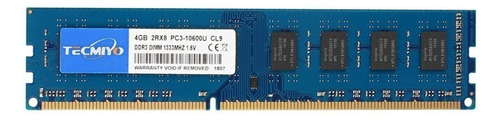 Memoria RAM Pc3-10600 gamer color azul  4GB 1 Tecmiyo DDR3-1333U