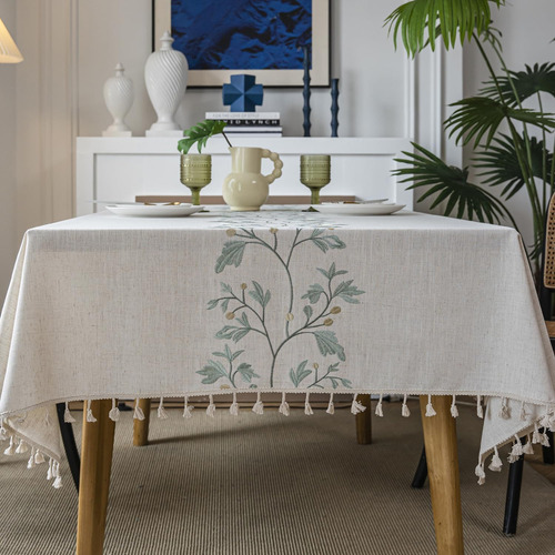 Mantel De Tela Rectangular 55x102 - Arpillera Lavable Verde