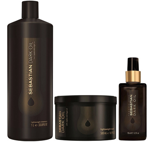 Shampoo 1000ml + Mascarilla + Aceite Sebastian Dark Oil