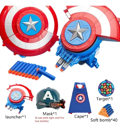 Pistola avengers tipo nerf captain america dardos sale