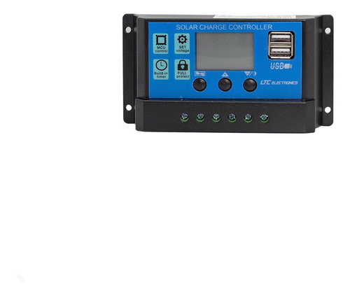 Imagen 3 de 10 de Regulador Panel Solar 20a Ltc Electronics Display Lcd + Usb