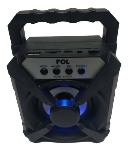 Bocina Portatil Bluetooth Recargable, Portatil Fs-s102 Color Negro