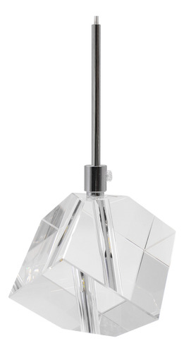 Pendente Cubo De Cristal Maciço Prata Led Pd1114 Cor Prateado 110v/220v