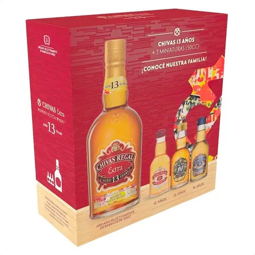 Whisky Chivas Regal 13 Extra Estuche + Miniaturas