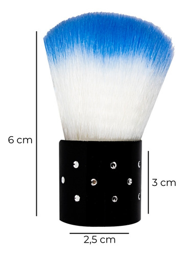 Kit 6 Mini Pincel Espanador Manicure Unha Nail Art Strass