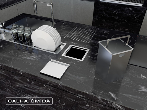 Imagem 7 de 7 de Lixeira Quadrada 5 Litros Com Tampa Inox