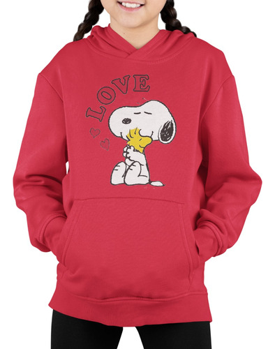 Poleron Infantil Niña Snoopy Charlie Brown Love Estampado Algodon