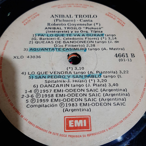 Sin Tapa Disco Anibal Troilo Roberto Goyeneche T0