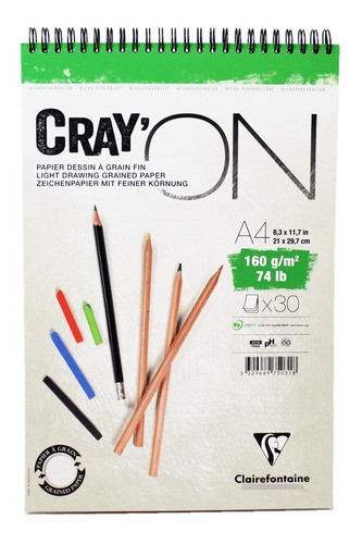 Bloco De Papel Cray'on Clairefontaine A4 30 Folhas Cor Branco