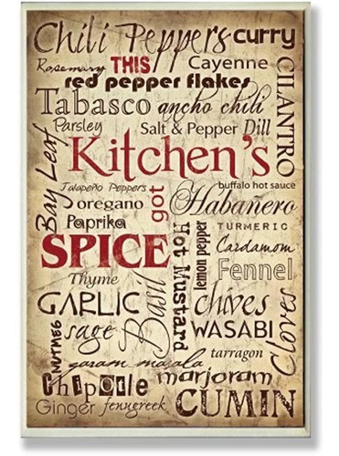 Placa De Pared De Tipografía De Especias De Cocina Casera St