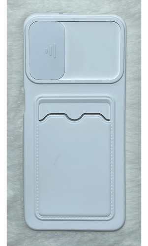 Capinha Silicone Compativel Samsung A12 6.5 Porta Cartão Cor Branco