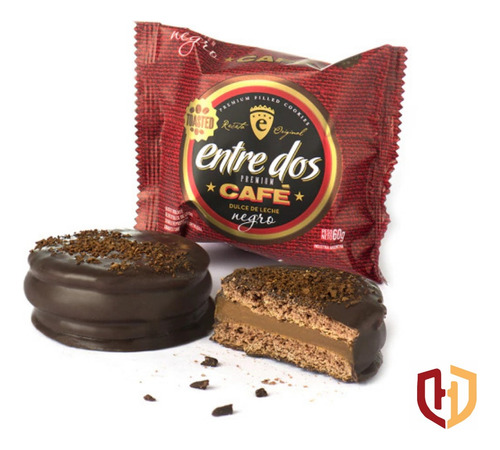 Imagen 1 de 8 de Alfajor Premium Entre Dos - Caja X12 Ud. Choco Con Cafe