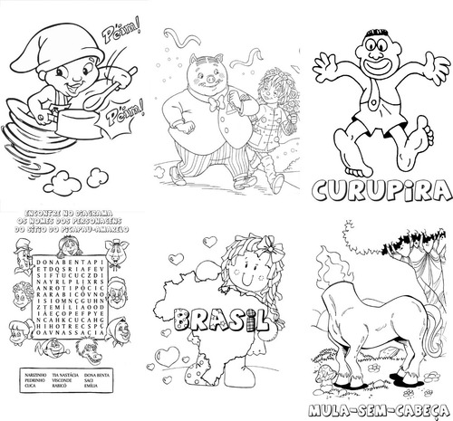 Desenhos Folclore Sítio Do Picapau Colorir 60 Folha Solta A4