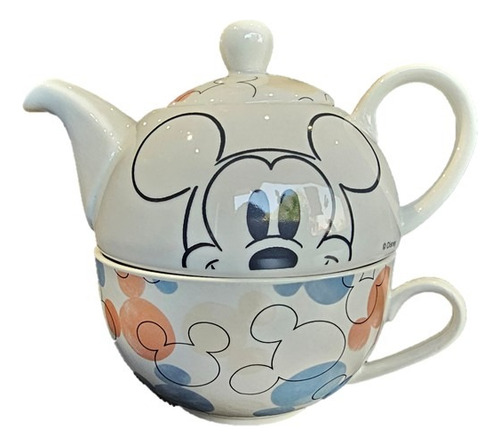 Tetera Con Tapa 370ml Y Taza Minnie Y Mickey Mouse