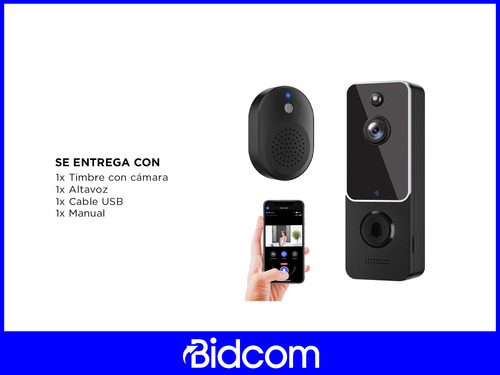 Timbre Con Cámara Gadnic Audio Bidireccional + Bluetooth