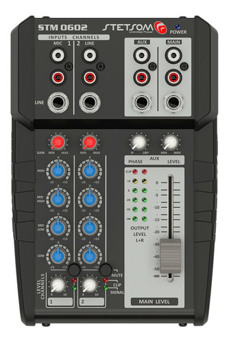 Mesa Som Automotivo Stetsom Stm-0602 2 Canais Microfone