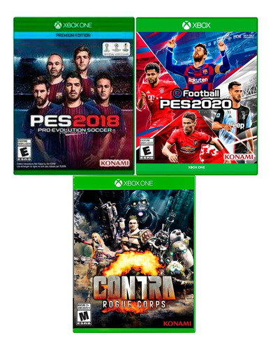 Pes2018 + Pes2020 + Contra Rogue  Xbox 