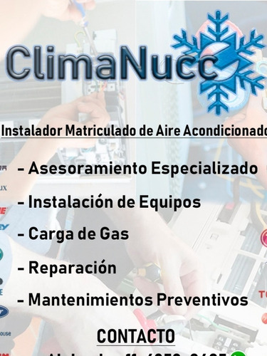 Instalador Aire Acondicionado Matric .serv.carg.repara. Zn