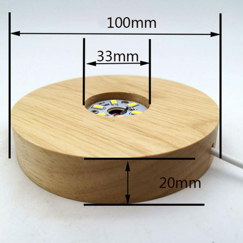 5x Luces Led Base De Exhibición De Madera Con Soporte De