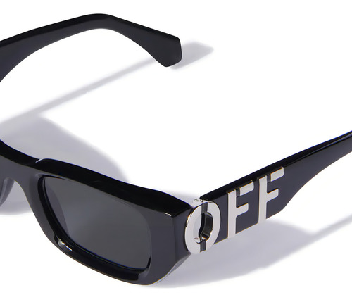 Óculos De Sol Off White Fillmore Black Oeri124 1007-49 Cor Preto Armação Preto Haste Preto Lente Cinza