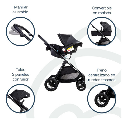 Carriola Bebesit Travel System Sunset Isofix Negro