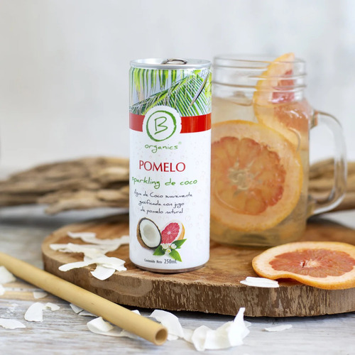 6 Pack Agua De Coco Con Gas 250ml Lima, Pomelo Y Arándanos