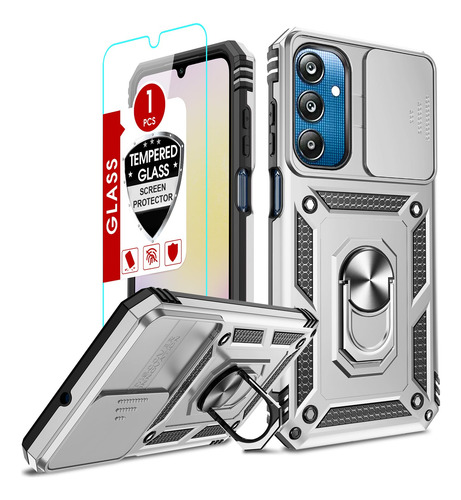 Funda Para Galaxy A25 Plateado Plastico