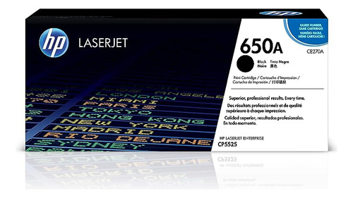 Toner Negro 650a Funciona Con Laserjet Cp5525 Series Ce270a