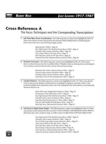 Buddy Rich Jazz Legend: Transcriptions And Analysis Of The W