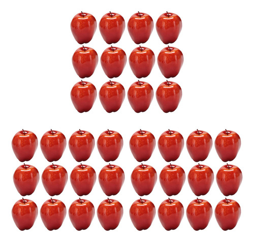 36 Manzanas Artificiales, Deliciosas Frutas Rojas Para La Co