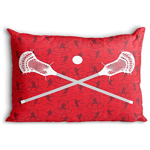 Funda De Almohada Jugadores De Lacrosse | Decoración D...